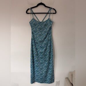 Aqua Blues Y2K Maxi Dress M Blue Pattern